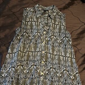 Alfani Sleeveless Animal Print Blouse